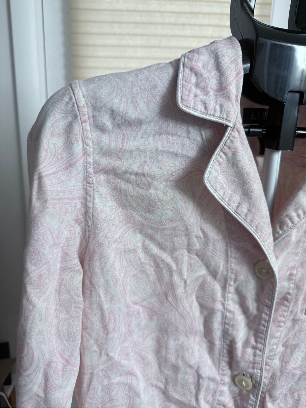 Lauren Ralph Lauren Light Pink Paisley Button-Down sleep shirt lounge wear M - Picture 3 of 12